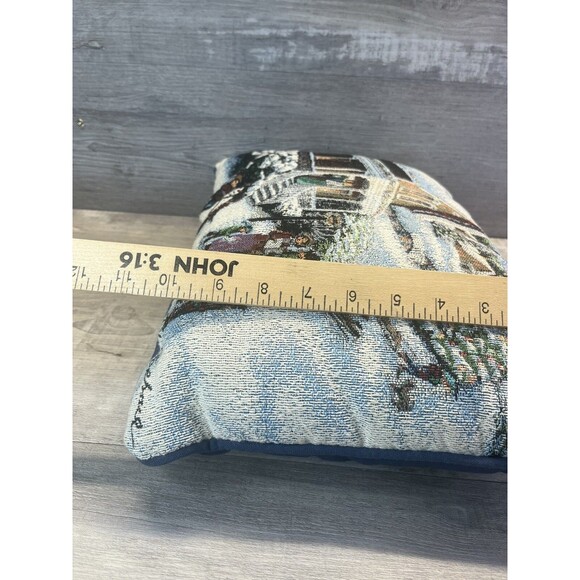 Nicky Boehme Christmas Scene Carolers Victorian Dickens Tapestry Throw Pillow 14 - Picture 8 of 8